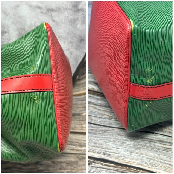 Louis Vuitton Epi Leather Petit Noe Drawstring Shoulder Bag Green & Red​​ - Picture 10 of 10